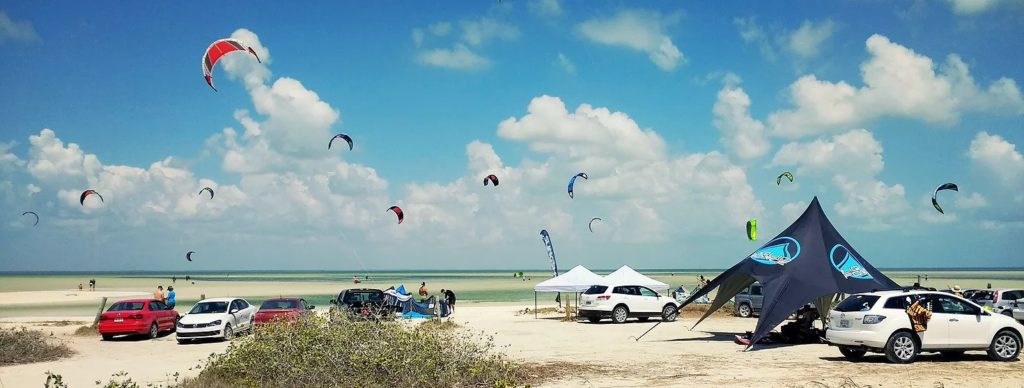 Kite camp at the Cancun